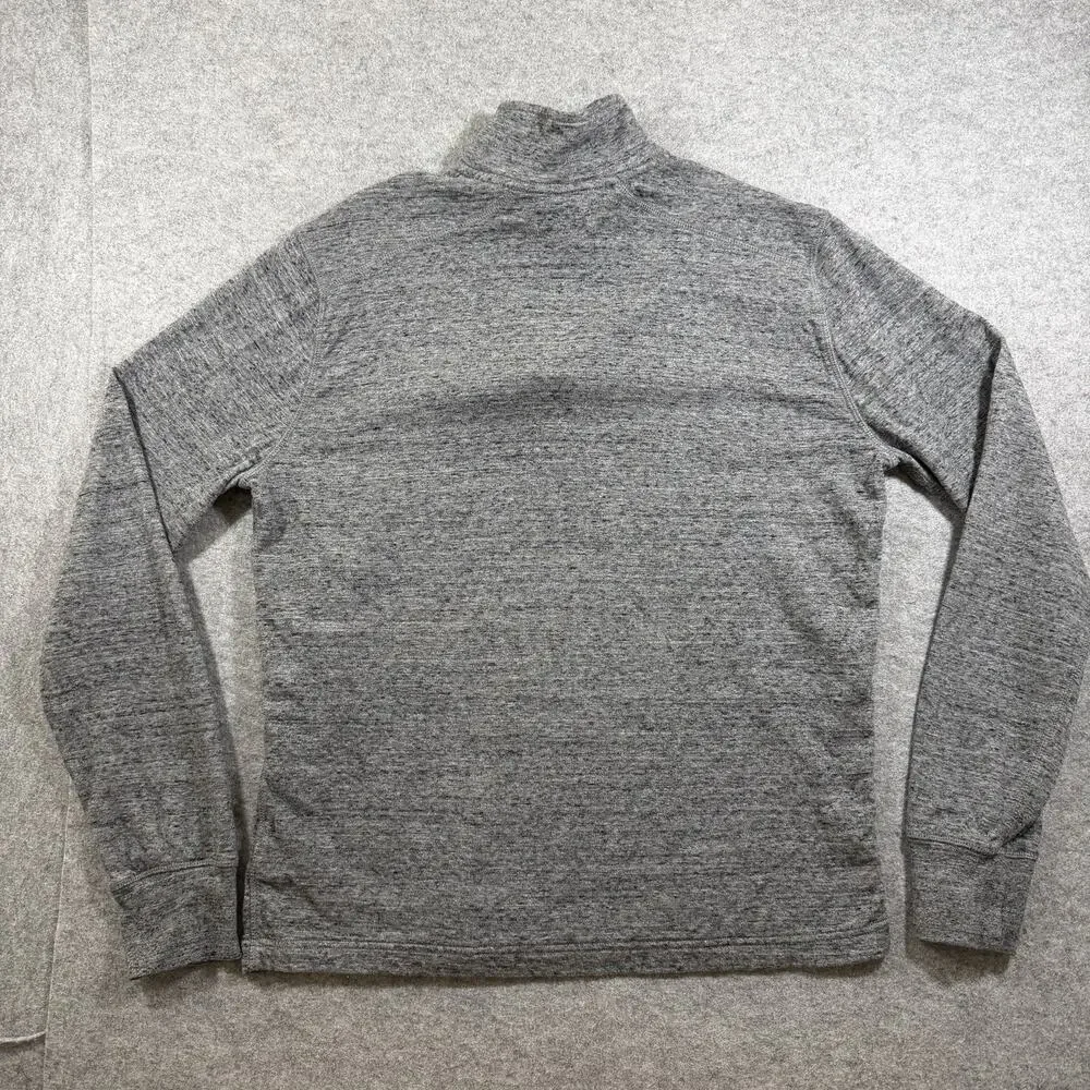 J.Crew Knit Goods 1/4 Zip Pullover Mens L Heather Gray Cotton Preppy Sweater